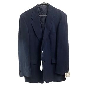RBM Collection Men's Blazer  Suit Jacket Navy Blue 100% Tencel Soft 42L NWT $225